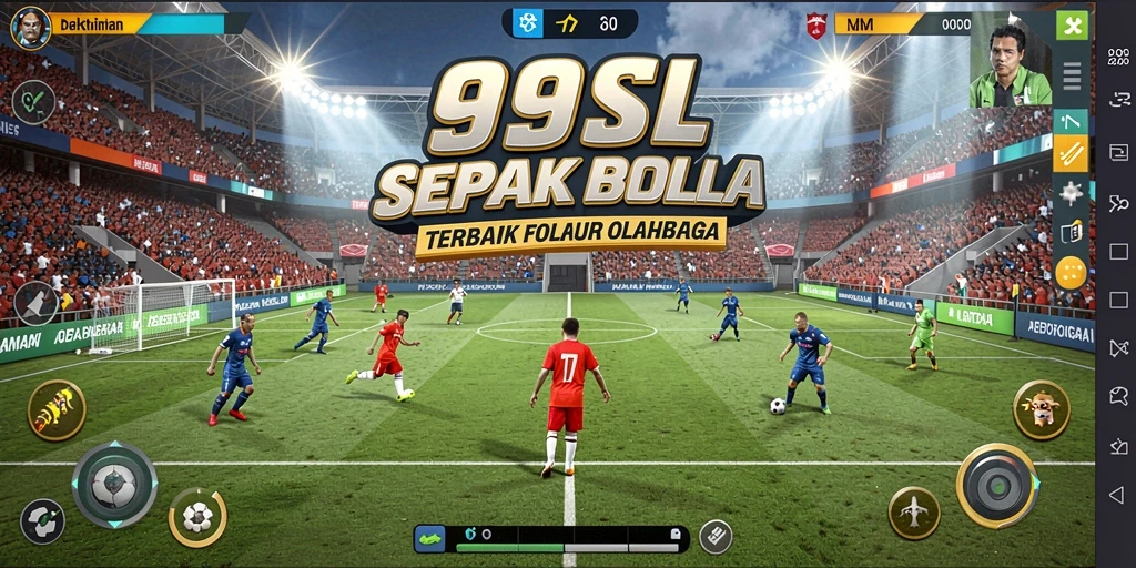 Gameplay seru 99SL yang menampilkan aksi sepak bola nyata.