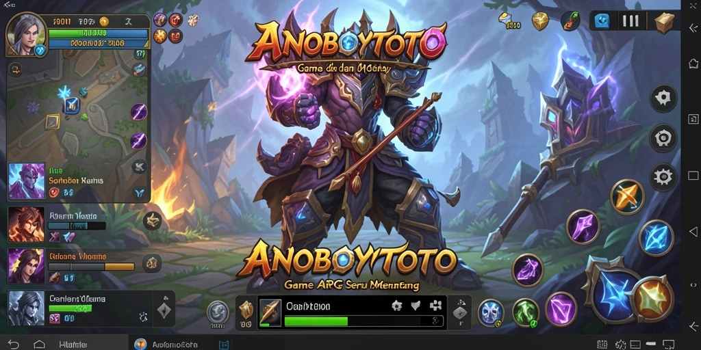 Screenshot gameplay ANOBOYTOTO yang menunjukkan pertempuran epik.