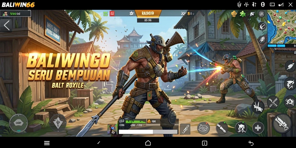 Gameplay BALIWIN66 yang intens dan seru dalam pertempuran Battle Royale.