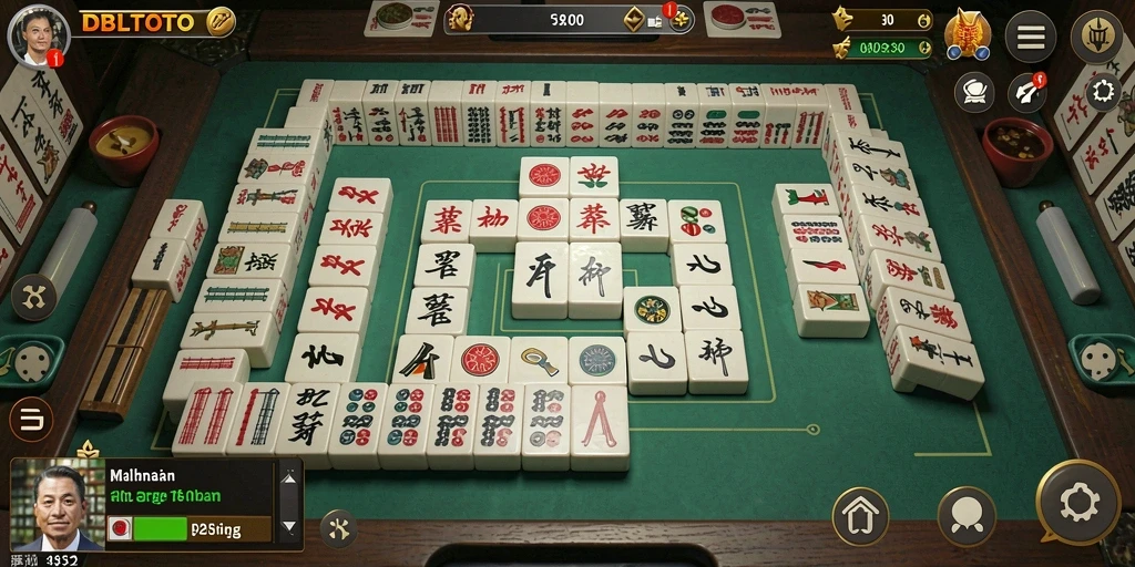Tampilan utama gameplay <strong>DBLTOTO</strong> dengan elemen Mahjong yang menarik.