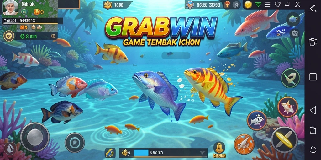 Screenshot gameplay Tembak Ikan menarik dari GRABWIN.
