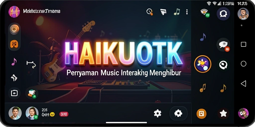 Tampilan gameplay HAIKUOTK yang seru dengan berbagai alat musik.