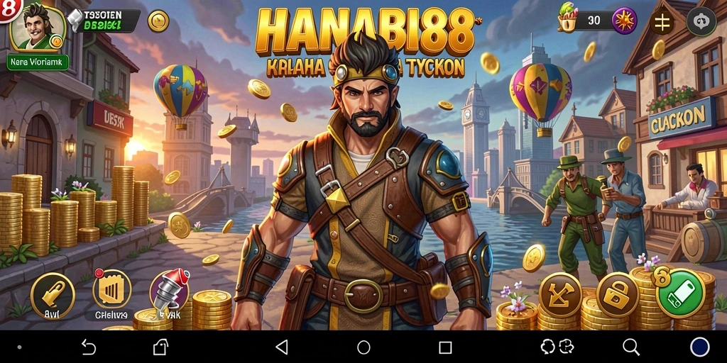 Screenshot utama HANABI88 menampilkan gameplay seru dalam mengelola bisnis Tycoon.