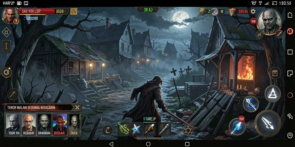 Tampak gameplay menakutkan dalam HARAPJP dengan karakter menyeramkan.
