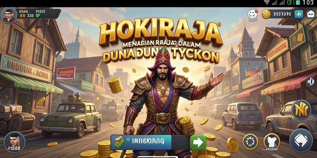 Screenshot gameplay HOKIRAJA menunjukkan tantangan dalam membangun bisnis.