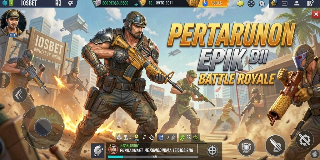Tangkapan layar menampilkan aksi seru dalam game Battle Royale.