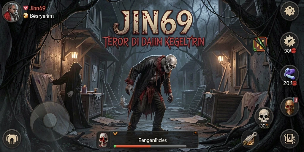 Tampilan gameplay <strong>JIN69</strong> yang menegangkan dan menyeramkan.