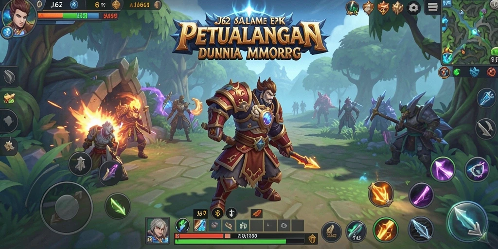 Tampilan permainan MMORPG JJ62 yang mendebarkan dan menakjubkan.