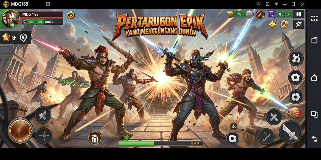 Tampilan gameplay seru dalam MDG188 dengan pertarungan yang mendebarkan.