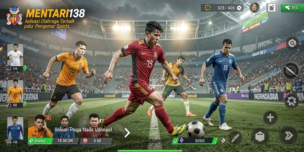 Tampilan utama MENTARI138 saat gameplay olahraga yang menegangkan