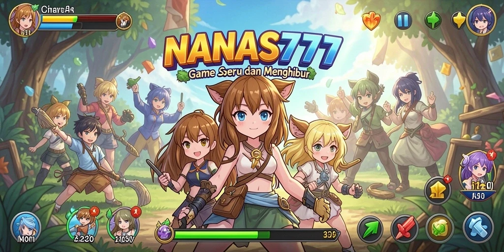 Screenshot gameplay NANAS777 yang menampilkan karakter anime dalam aksi.