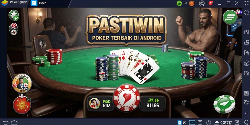 Screenshot PASTIWIN menunjukkan suasana permainan Poker yang seru.