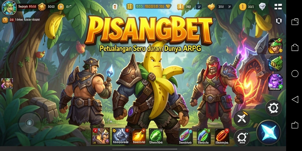 Tangkapan layar PISANGBET menampilkan aksi seru dan lingkungan yang menakjubkan.