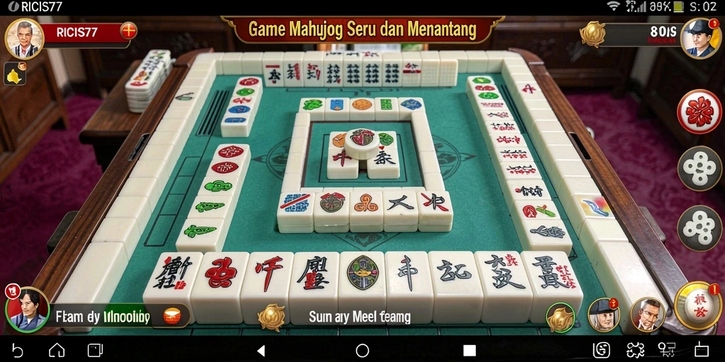 Screenshot gameplay RICIS77 menampilkan tantangan Mahjong yang seru.