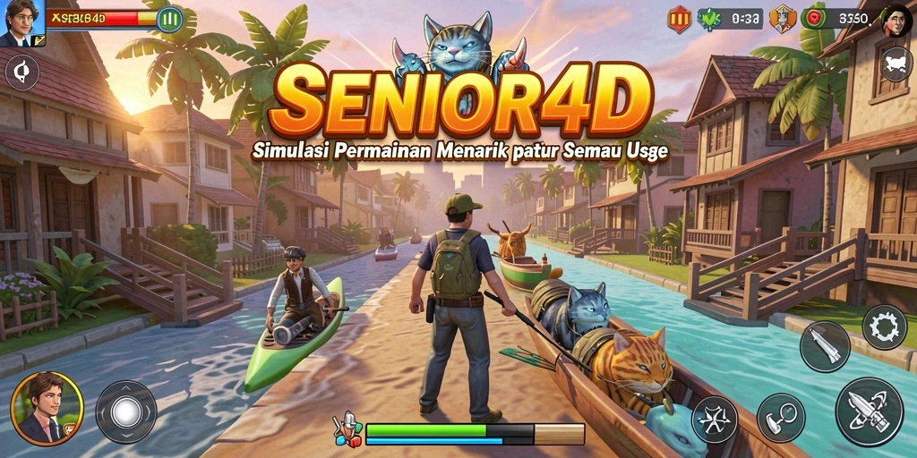 Screenshot gameplay SENIOR4D yang menunjukkan aksi simulasi seru.