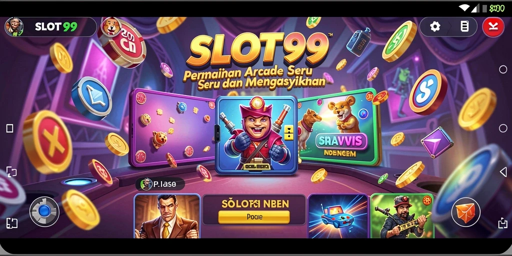 Screenshot SLOT99 menampilkan serunya gameplay Arcade yang dinamis.