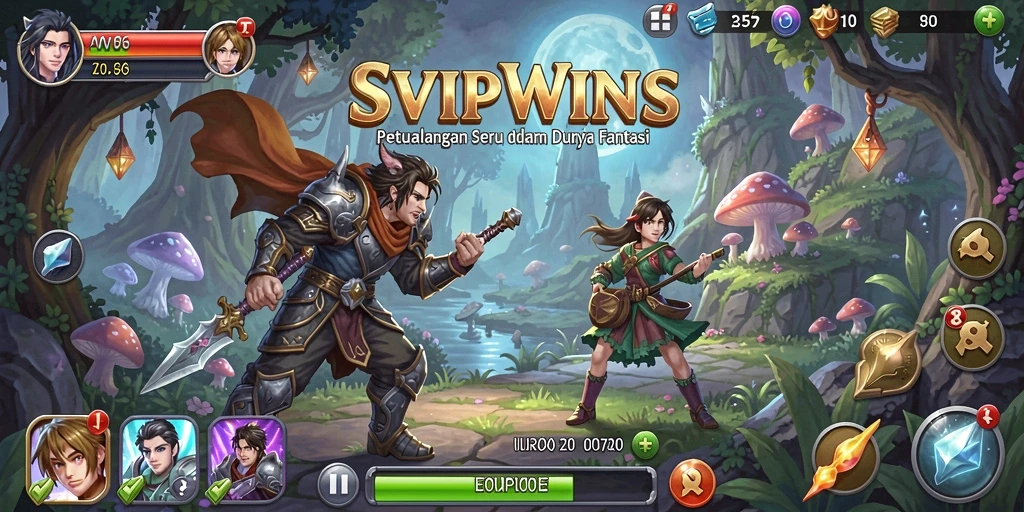 Screenshot menampilkan aksi seru di dalam game petualangan SVIPWINS.